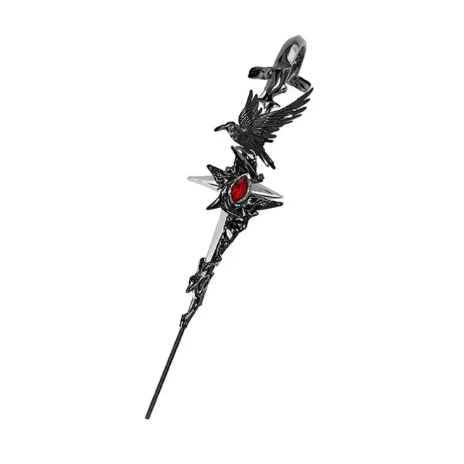 Morvella™ Crimson Wing Needle Earrings