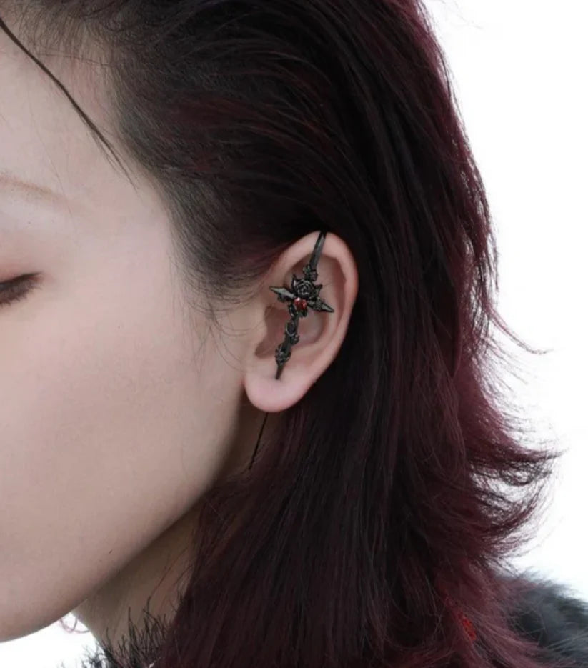 Morvella™ Twilight Rose Needle Earrings