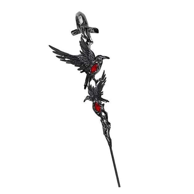 Morvella™ Crimson Wing Needle Earrings
